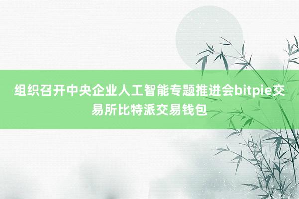 组织召开中央企业人工智能专题推进会bitpie交易所比特派交易钱包