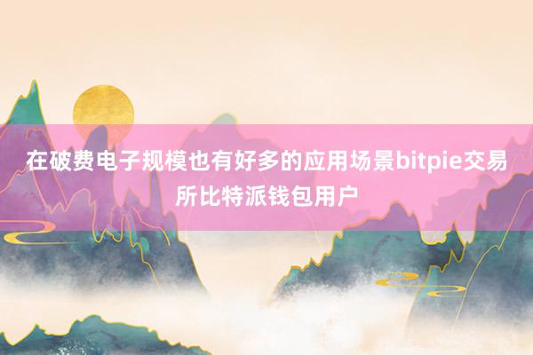 在破费电子规模也有好多的应用场景bitpie交易所比特派钱包用户