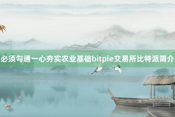 必须勾通一心夯实农业基础bitpie交易所比特派简介