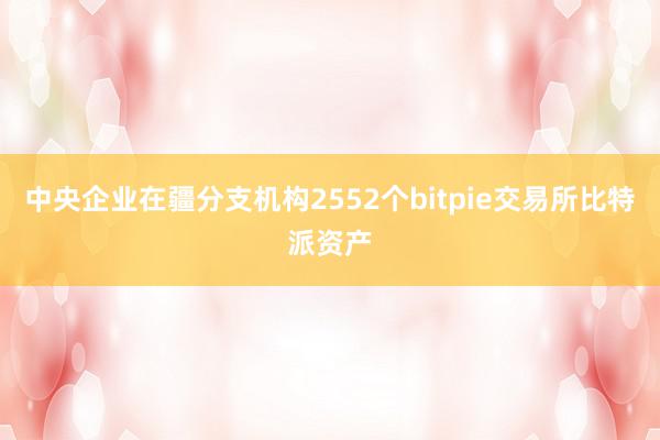 中央企业在疆分支机构2552个bitpie交易所比特派资产