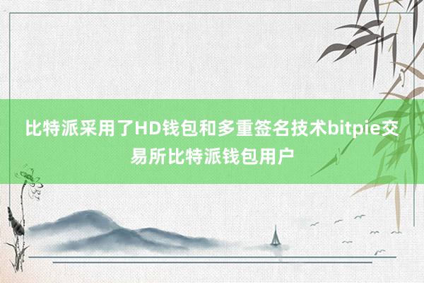 比特派采用了HD钱包和多重签名技术bitpie交易所比特派钱包用户