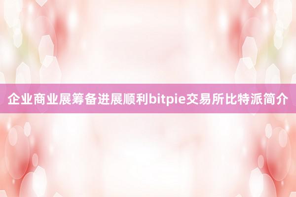 企业商业展筹备进展顺利bitpie交易所比特派简介