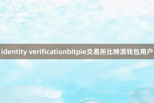 identity verificationbitpie交易所比特派钱包用户