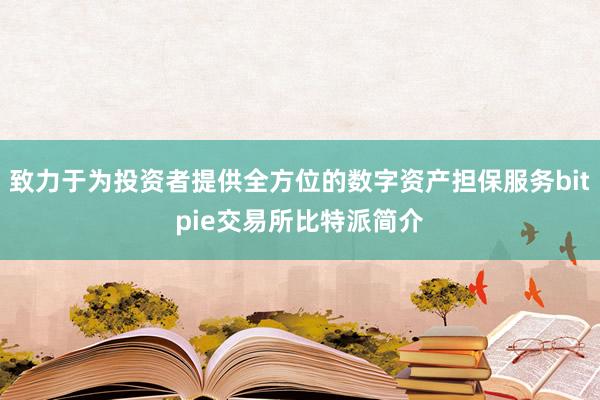 致力于为投资者提供全方位的数字资产担保服务bitpie交易所比特派简介