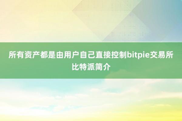 所有资产都是由用户自己直接控制bitpie交易所比特派简介