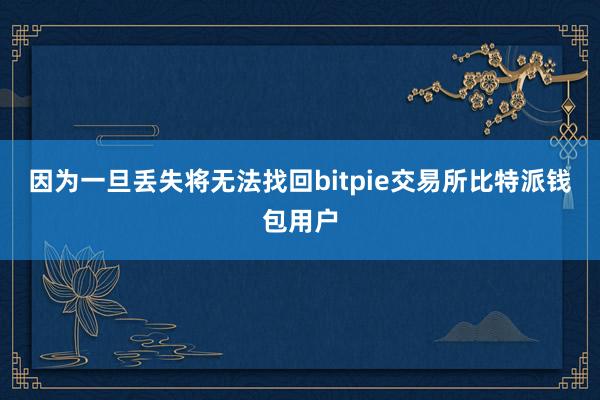 因为一旦丢失将无法找回bitpie交易所比特派钱包用户