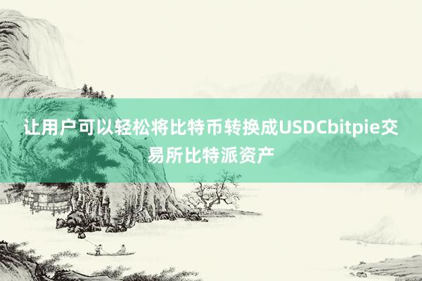 让用户可以轻松将比特币转换成USDCbitpie交易所比特派资产