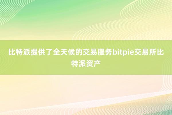 比特派提供了全天候的交易服务bitpie交易所比特派资产