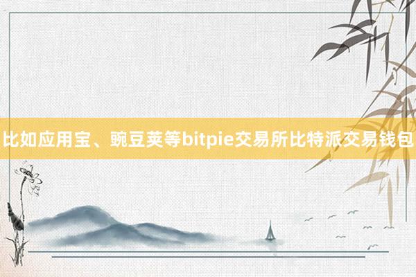 比如应用宝、豌豆荚等bitpie交易所比特派交易钱包