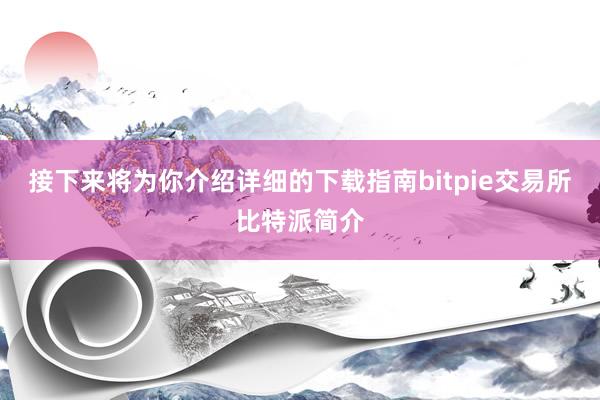 接下来将为你介绍详细的下载指南bitpie交易所比特派简介