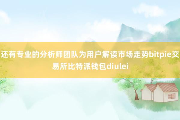 还有专业的分析师团队为用户解读市场走势bitpie交易所比特派钱包diulei