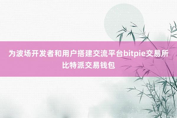 为波场开发者和用户搭建交流平台bitpie交易所比特派交易钱包