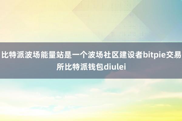 比特派波场能量站是一个波场社区建设者bitpie交易所比特派钱包diulei