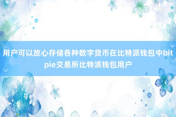 用户可以放心存储各种数字货币在比特派钱包中bitpie交易所比特派钱包用户