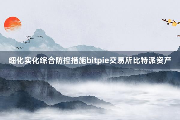 细化实化综合防控措施bitpie交易所比特派资产