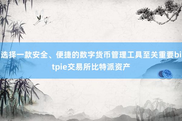 选择一款安全、便捷的数字货币管理工具至关重要bitpie交易所比特派资产