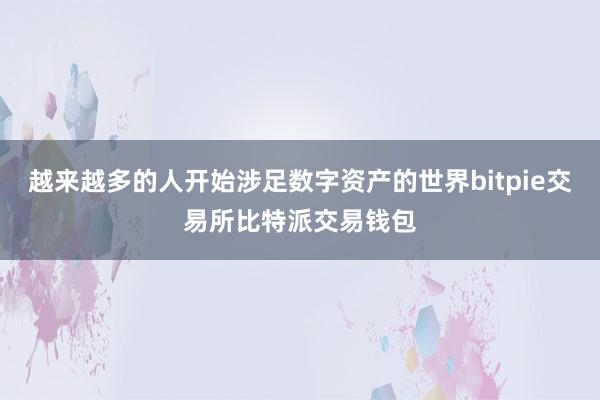 越来越多的人开始涉足数字资产的世界bitpie交易所比特派交易钱包