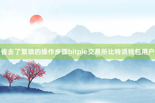 省去了繁琐的操作步骤bitpie交易所比特派钱包用户