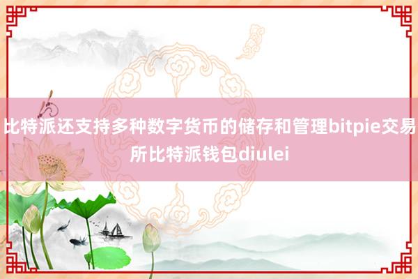 比特派还支持多种数字货币的储存和管理bitpie交易所比特派钱包diulei