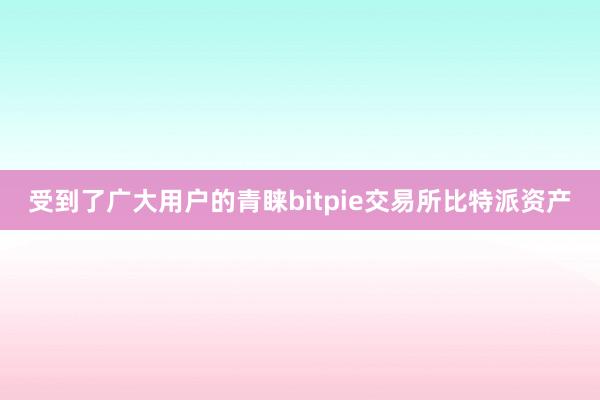 受到了广大用户的青睐bitpie交易所比特派资产