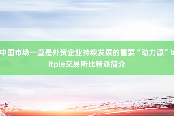 中国市场一直是外资企业持续发展的重要“动力源”bitpie交易所比特派简介