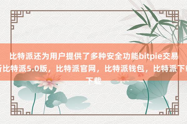 比特派还为用户提供了多种安全功能bitpie交易所比特派5.0版，比特派官网，比特派钱包，比特派下载