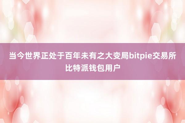 当今世界正处于百年未有之大变局bitpie交易所比特派钱包用户