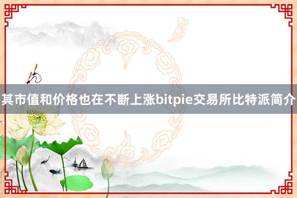 其市值和价格也在不断上涨bitpie交易所比特派简介