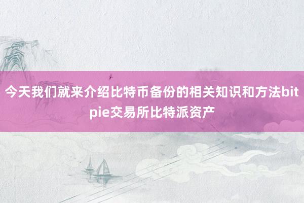 今天我们就来介绍比特币备份的相关知识和方法bitpie交易所比特派资产