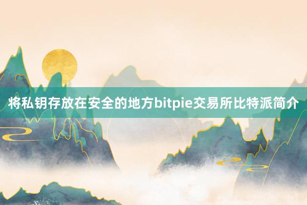 将私钥存放在安全的地方bitpie交易所比特派简介