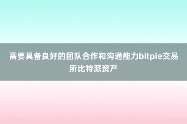 需要具备良好的团队合作和沟通能力bitpie交易所比特派资产