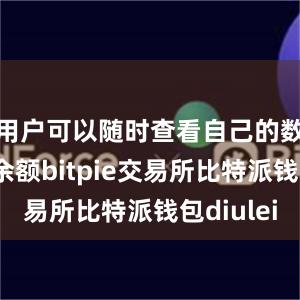 用户可以随时查看自己的数字货币余额bitpie交易所比特派钱包diulei