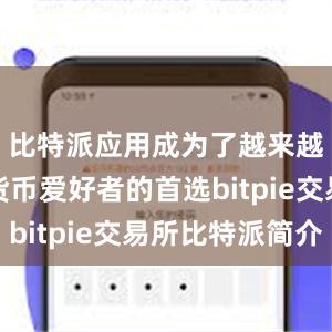 比特派应用成为了越来越多数字货币爱好者的首选bitpie交易所比特派简介