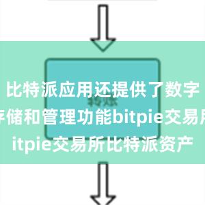 比特派应用还提供了数字货币的存储和管理功能bitpie交易所比特派资产