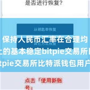 保持人民币汇率在合理均衡水平上的基本稳定bitpie交易所比特派钱包用户