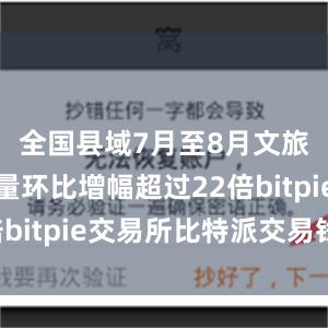 全国县域7月至8月文旅预订单量环比增幅超过22倍bitpie交易所比特派交易钱包