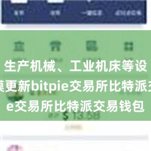 生产机械、工业机床等设备大规模更新bitpie交易所比特派交易钱包