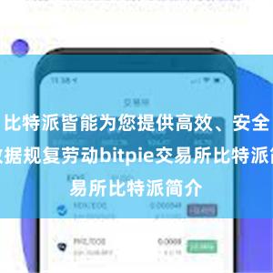 比特派皆能为您提供高效、安全的数据规复劳动bitpie交易所比特派简介