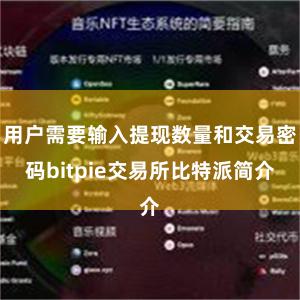 用户需要输入提现数量和交易密码bitpie交易所比特派简介